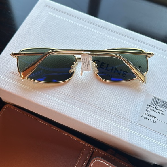 CELINE EYEWEAR Triomphe Rhinestone 02 rectangular sunglasses - Picture 3 of 6